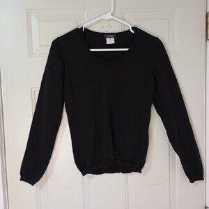 Morgano Womens Wool Sweater Black Long Sleeve Crew Neck Size S